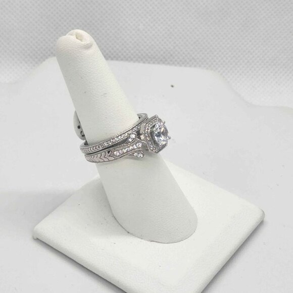 Brand NEWSterling Silver 925 Square gem 2pcsRing